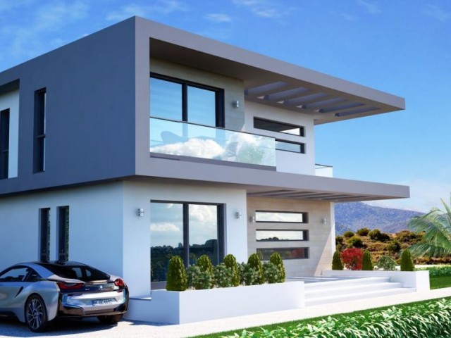 GIRNE EDREMIT , MODERN ARCHITECT, MUSTAKIL VILLA AND INFINITY POOL, SEA AND MOUNTAIN VIEW, 4 BEDROOMS, 245 M2+ 145 M2 TERRACE ** 