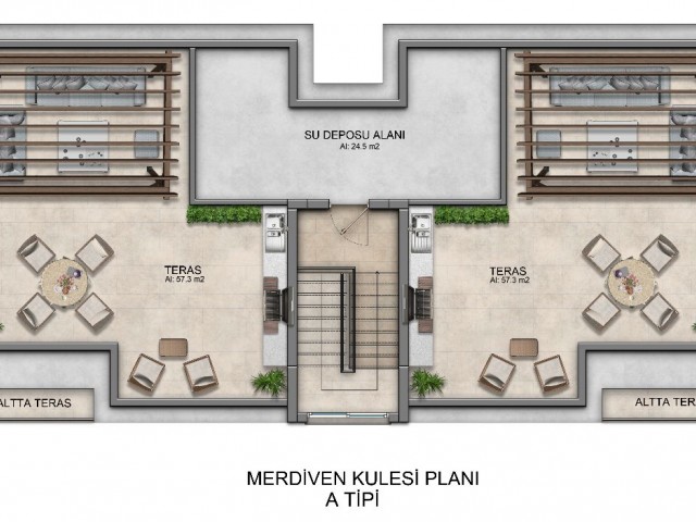 GİRNE, LAPTA - DENİZE 500M MESAFEDE YEPYENİ 2+1 DAİRE PROJESİ!