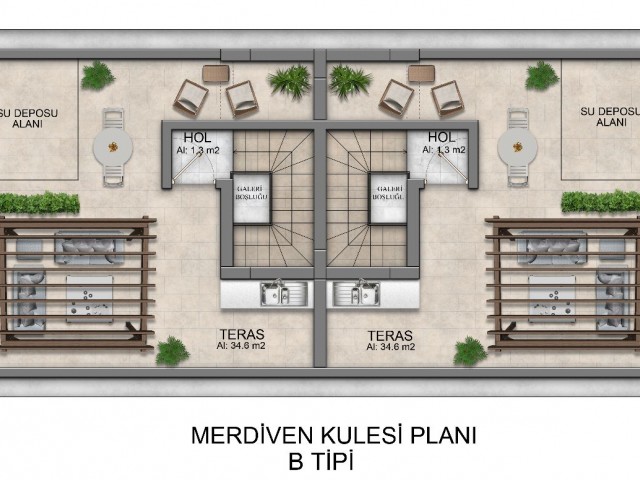 GİRNE, LAPTA - DENİZE 500M MESAFEDE YEPYENİ 2+1 DAİRE PROJESİ!