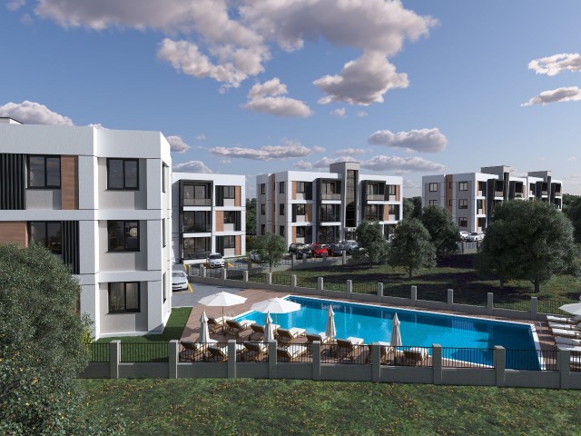 Gelegenheit zum Verkauf eines Projekts mit einem sicheren und flexiblen Zahlungsplan. 1+1-Wohnung in einem Komplex mit Pool in Girne Lapta