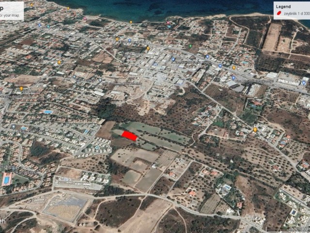 Gelegenheitsgrundstück zum Verkauf in Karaoğlanoğlu, Kyrenia, mit Meer- und Bergblick, in der Nähe der Girne American University, türkische Einzelvilla