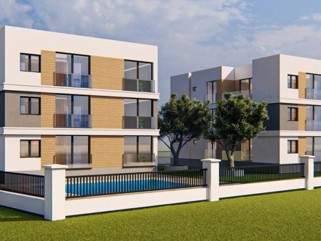 Opportunity Flats from a 2+1 Project for Sale in Alsancak, Kyrenia, with Sea and Mountain Views, Shared Pool, Close to the Main Street