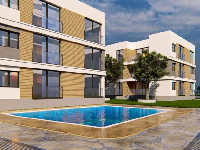 آپارتمان فرصت از یک پروژه 2+1 برای فروش در آلسانجاک، گیرنه، با منظره دریا و کوه، استخر مشترک، نزدیک به خیابان اصلی