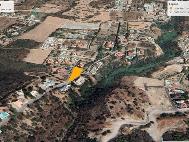 Girne Doğanköy Sea View 1 Decare Land For Sale With Road On Both Sides