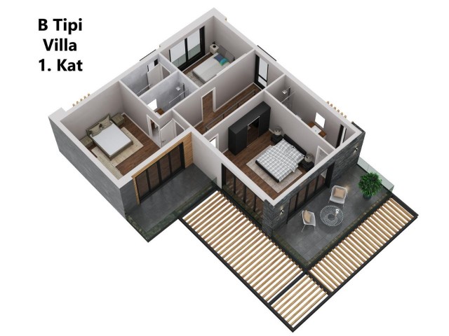 Girne Karşıyaka da Denize Sıfır, Her Odası Ebeveyn Banyolu,Ödeme Planlı Fırsat 4+1 Satılık Villa Projesi