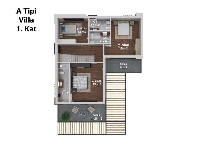 Girne Karşıyaka da Denize Sıfır, Her Odası Ebeveyn Banyolu,Ödeme Planlı Fırsat 4+1 Satılık Villa Projesi