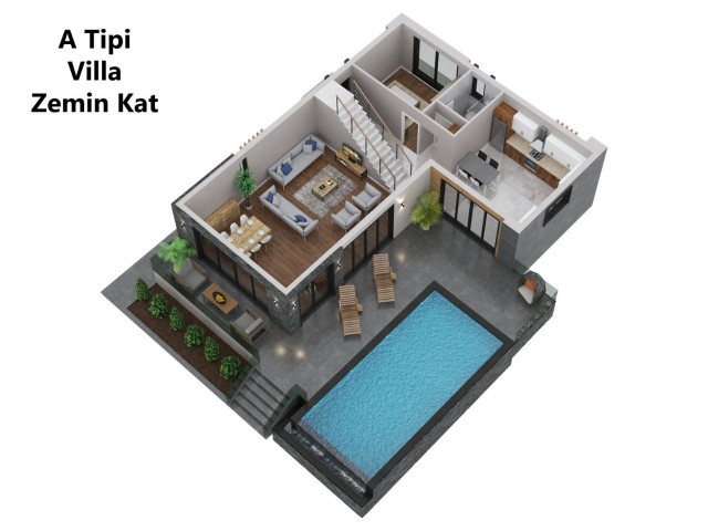 Opportunity 4+1 Villa Project for Sale in Kyrenia Karşıyaka, Seafront, Each Room with Ensuite Bathroom, Payment Plan