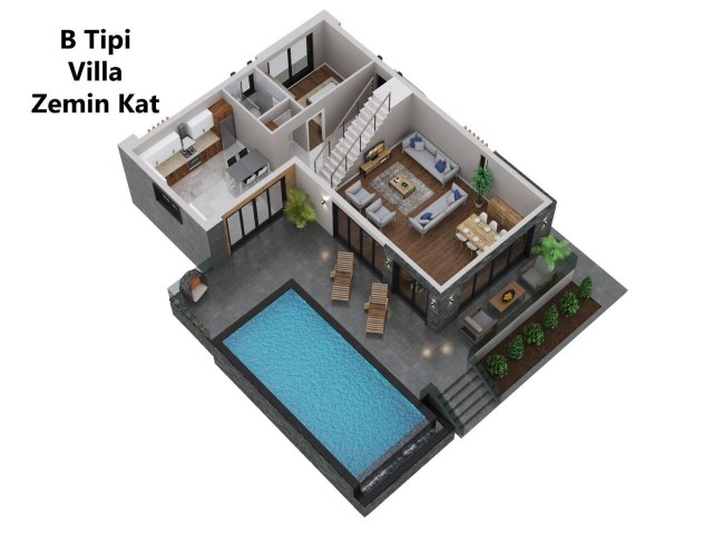 Opportunity 4+1 Villa Project for Sale in Kyrenia Karşıyaka, Seafront, Each Room with Ensuite Bathroom, Payment Plan