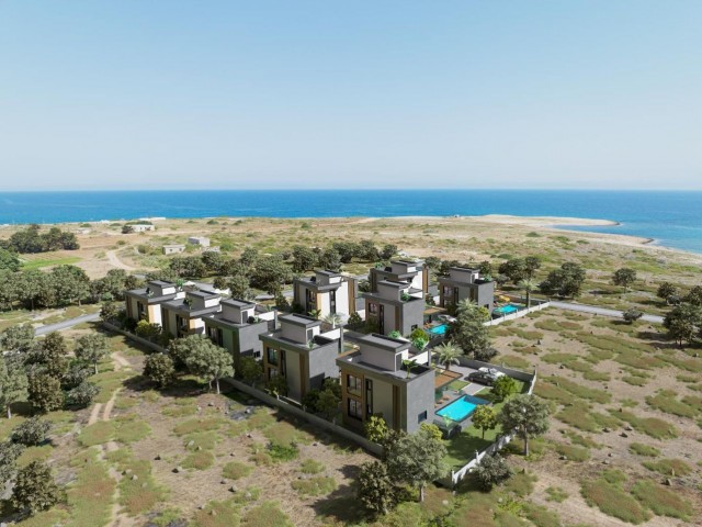 Gelegenheit 4+1 Villa-Projekt zum Verkauf in Kyrenia Karşıyaka, direkt am Meer, jedes Zimmer mit eigenem Bad, Zahlungsplan