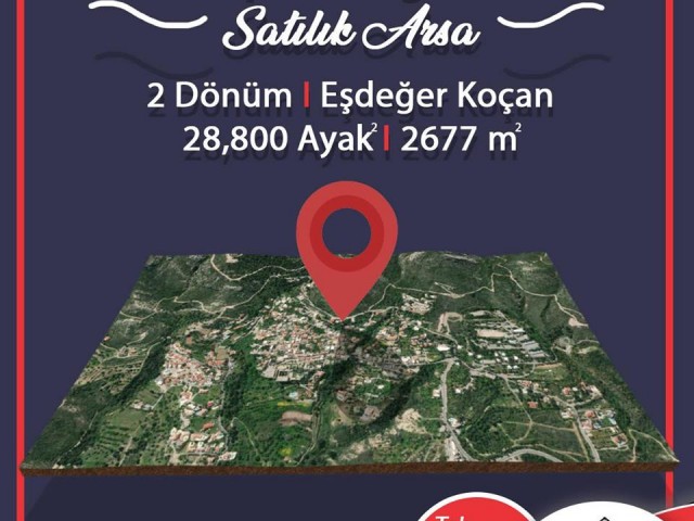 Residential Zoned Plot For Sale in Bellapais, Kyrenia