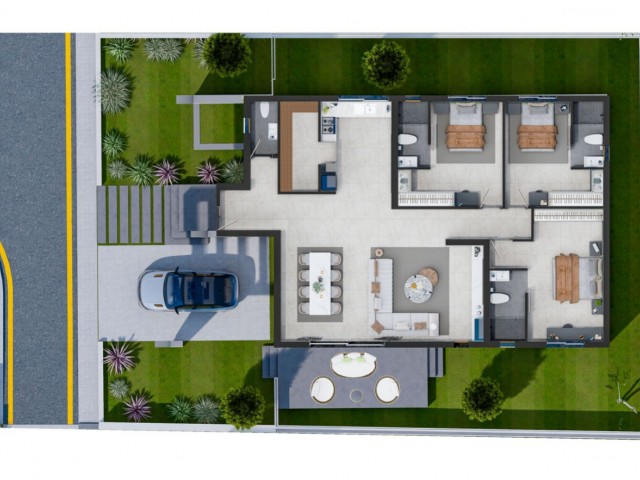 3+1 ZERO LUXURIOUS SINGLE STOREY VILLAS FOR SALE IN YENİBOĞAZİÇİ ** 