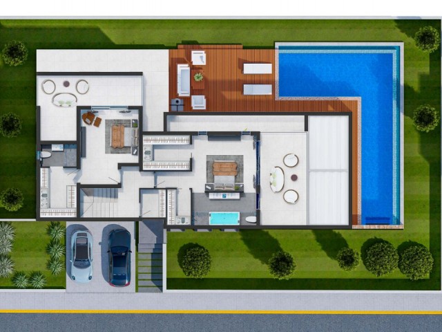 LUXURY ZERO VILLAS WITH 4+1 POOLS FOR SALE IN YENIBOGAZICI ** 