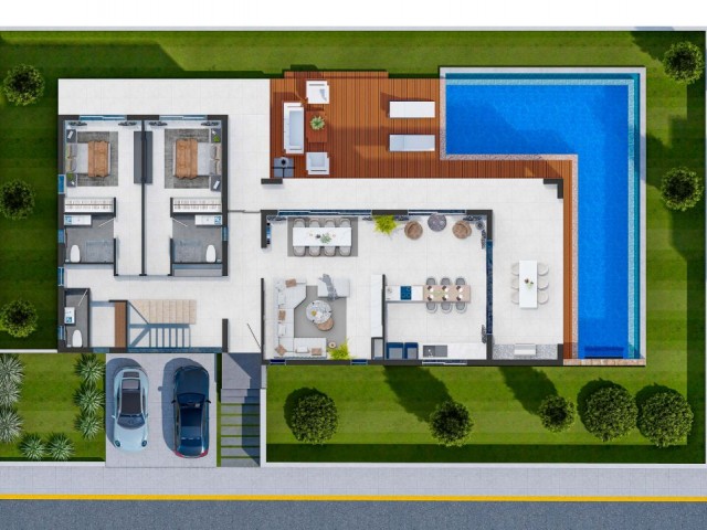 LUXURY ZERO VILLAS WITH 4+1 POOLS FOR SALE IN YENIBOGAZICI ** 