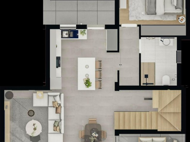 İSKELE BAHÇELERDE SATILIK 2+1 SIFIR LÜKS LOFT DAİRELER 