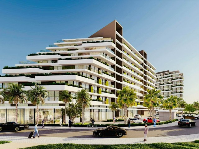 İSKELE LONG BEACH'TE DENİZE YÜRÜME MESAFESİNDE SATILIK 1+1 SIFIR LÜKS REZİDANS DAİRE 