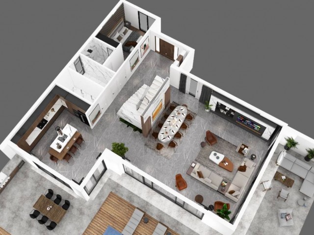 NEW 4+1 LUXURY VILLAS WITH POOL FOR SALE IN ÇATALKÖY, WALKING DISTANCE TO THE SEA
