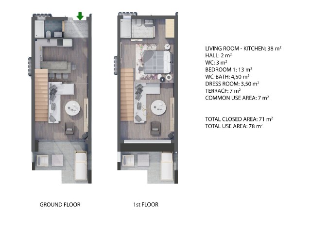 1+1 NEUE LUXUS-LOFT-WOHNUNGEN ZUM VERKAUF IN LONG BEACH, fußläufig zum Meer