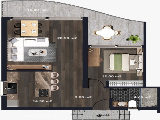 Esentepe'de 1+1 daire ve penthouselar +  Denize yürüme mesafesinde ref 1821a-1