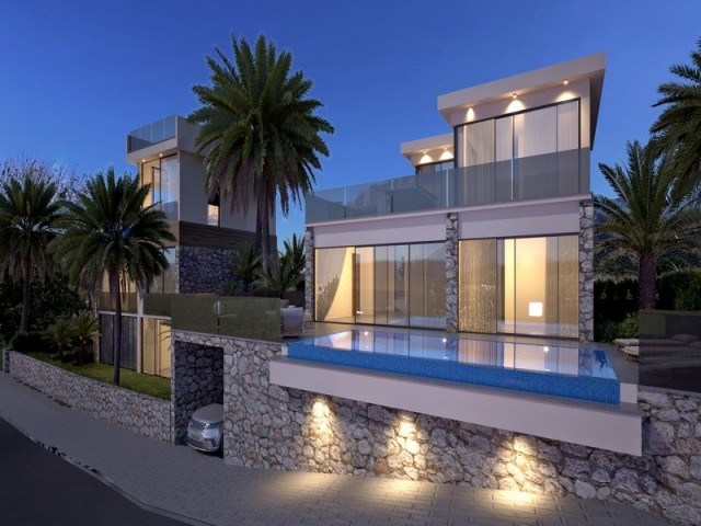 Modern 3+1 Villas + Private Pool + Roof Terrace + Uncanny mountain and sea views 