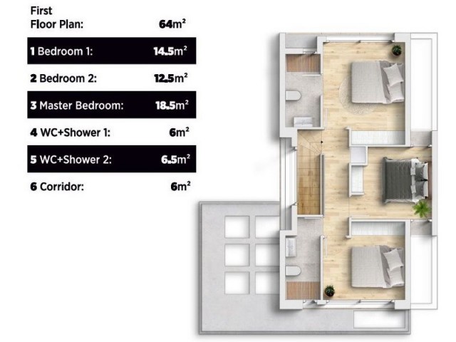 3+1 Villas + Shared Swimming Pool + Central heating and cooling system + Payment plan ref 1771c-2