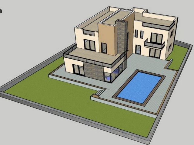 Lapta'da 4+1 Villa + Proje Aşamasında + Havuzlu + Dağ ve Deniz manzaralı