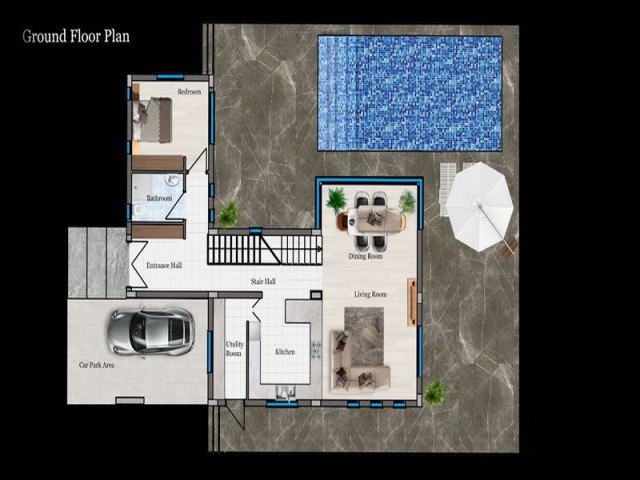 Lapta'da 4+1 Villa + Proje Aşamasında + Havuzlu + Dağ ve Deniz manzaralı