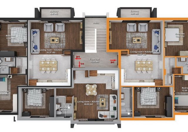 3+1 Wohnungen an einem sicheren Standort + Gemeinschaftspool + Investitionsmöglichkeit + Zahlungsplan