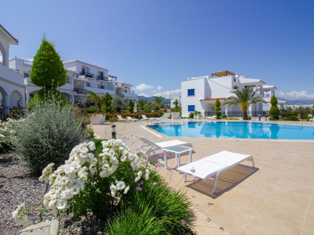 3 bedroom ground floor apartment + kitchen units + communal pool + private beach + all on site facilities