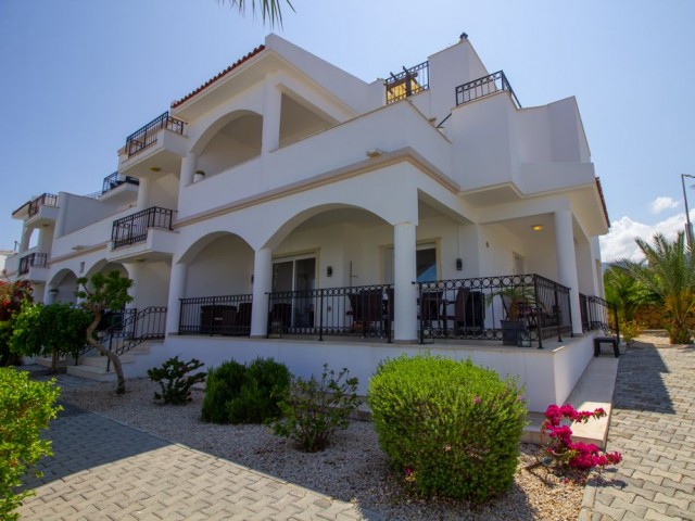 3 bedroom ground floor apartment + kitchen units + communal pool + private beach + all on site facilities