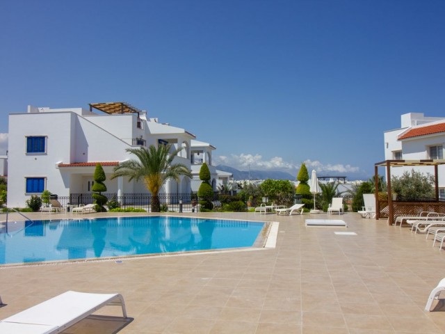 3 bedroom ground floor apartment + kitchen units + communal pool + private beach + all on site facilities