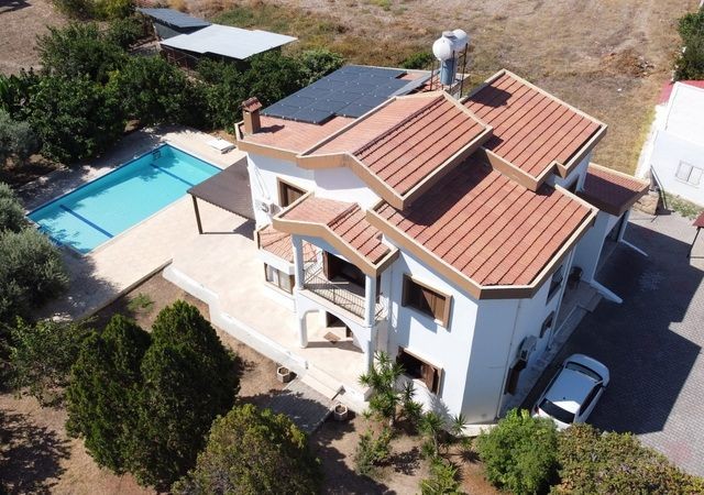 Ismarlama 4 yatak odalı villa + 5m x 10m yüzme havuzu + güneş enerjili elektrik + garaj + kuyu ve sulama + Sahibinin adına tapu KDV ödendi