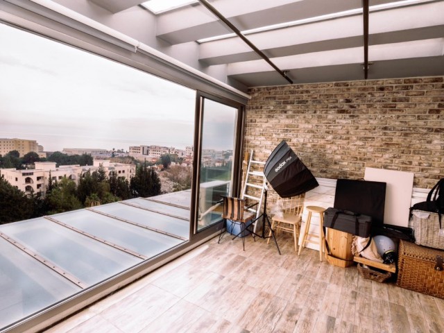 3+1 Duplex Penthouse with Uninterrupted Mountain and Sea View in Kyrenia Karakum