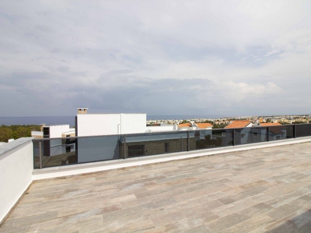 Luxury 3+1 Villa In Esentepe With Mountain and Sea View With Fireplace Private Roof Terrace and Pool Ready To Move In