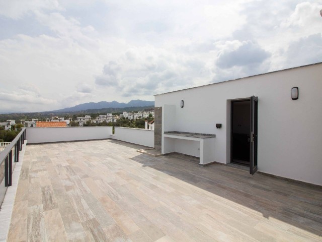 Luxury 3+1 Villa In Esentepe With Mountain and Sea View With Fireplace Private Roof Terrace and Pool Ready To Move In