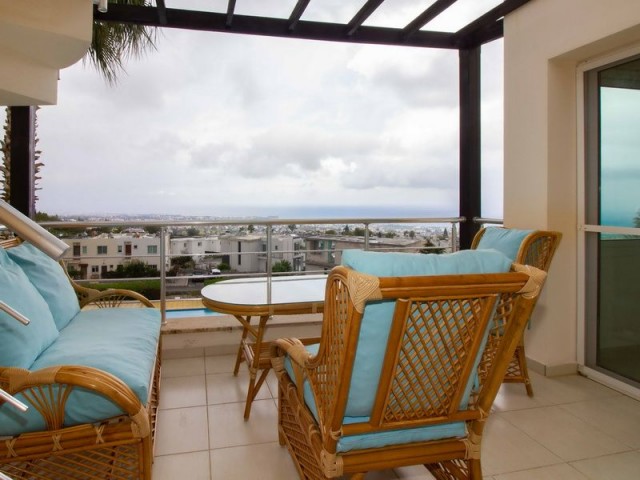 Stunning resale 3 bedroom penthouse apartment + Olympic sized communal pool + fully furnished + white goods + roof terrace + sea and mountain views