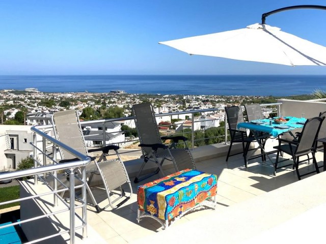 Stunning resale 3 bedroom penthouse apartment + Olympic sized communal pool + fully furnished + white goods + roof terrace + sea and mountain views