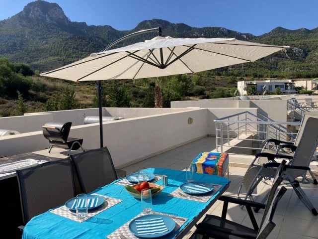 Stunning resale 3 bedroom penthouse apartment + Olympic sized communal pool + fully furnished + white goods + roof terrace + sea and mountain views