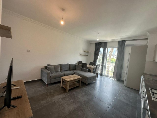 Möblierte 1+1-Wohnung mit Dachterrasse, geeignet für Investitionen, Kostenübernahme, zum Verkauf in Girne Karaoğlanoğlu