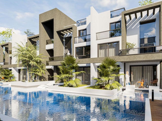 Our 2 + 1 luxury apartments in a perfect project with a 300 m2 communal pool in Ötüken, 1 kilometer away from the Long Beach Forest and the sea with launch prices 