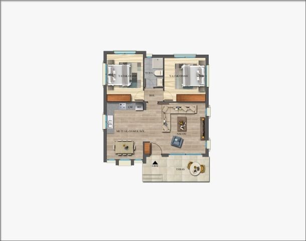 Бунгало с 3 спальнями и современной отделкой высокого класса в Мутлуяке
