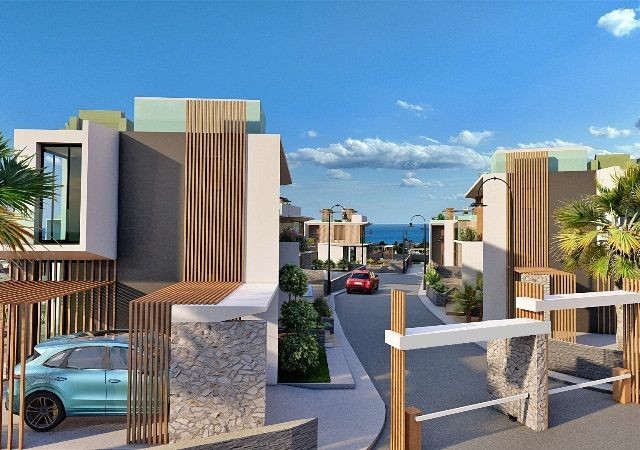 SEA VIEWS, PRIVATE POOL AND A ROOF TERRACE WITH BBQ, NEW 3 BEDROOM DETACHED VILLAS IN BOGAZ