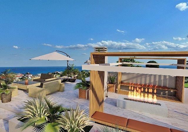 SEA VIEWS, PRIVATE POOL AND A ROOF TERRACE WITH BBQ, NEW 3 BEDROOM DETACHED VILLAS IN BOGAZ