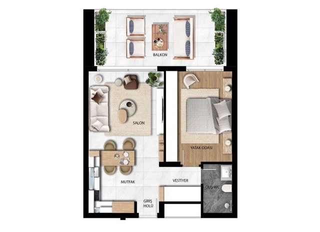 OFF-PLAN-1+1-WOHNUNG IN EINEM MODERNEN DESIGN-KOMPLEX BOGAZ LIFE ab 177.000 £