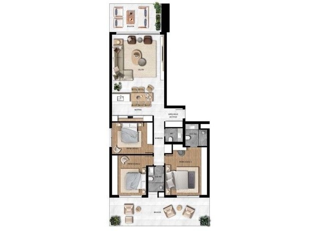 OFF PLAN 3+1 APARTMENT IN A MODERN DESIGN COMPLEX BOGAZ LIFE Starting From £316,000