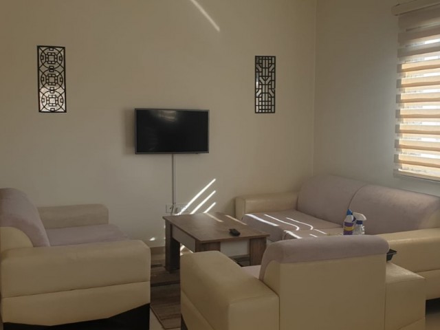 2+1 fully furnished double bathroom apartment with barbecue in Gönyeli