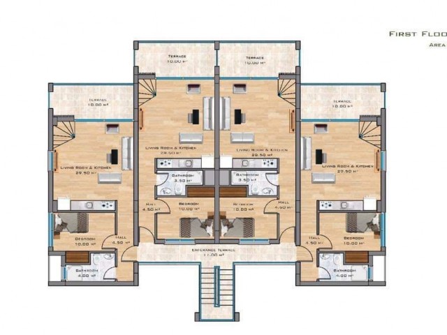 Eine erschwingliche 2 + 1 Maisonette in Esentepe / Kyrenia ** 