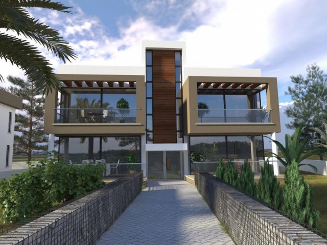 2+1 flats in Cyprus Girne Alsancak with modern design large terrace and garden use.