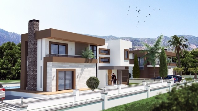 Girne Ozanköy'de Taşınmaya Hazır Lüks Modern Özel Yüzme Havuzlu Satılık 4+1 Villa