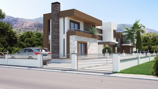 Girne Ozanköy'de Taşınmaya Hazır Lüks Modern Özel Yüzme Havuzlu Satılık 4+1 Villa