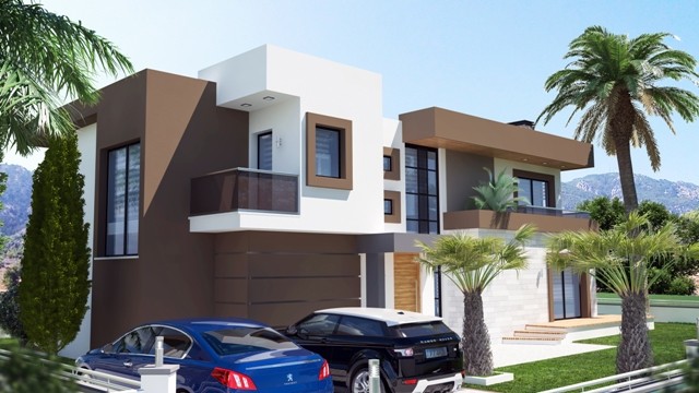 Girne Ozanköy'de Taşınmaya Hazır Lüks Modern Özel Yüzme Havuzlu Satılık 4+1 Villa